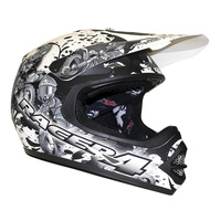 RXT RACER 4 KIDS MATT BLACK/WHITE HELMET