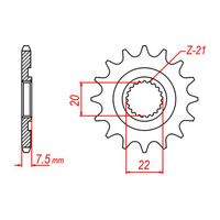 MTX 1323 Hornet Lightweight Steel Front Sprocket #520