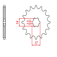 MTX 1540 Steel Front Sprocket #420 (14T) (10-1540-14)