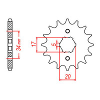 MTX 1264 Steel Front Sprocket #428