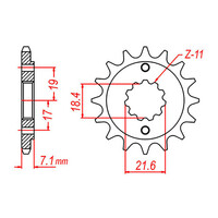 MTX 1321 Steel Front Sprocket #520