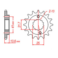 MTX 1307 Steel Front Sprocket #520