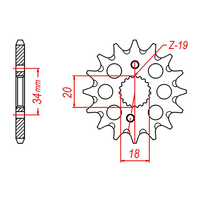 MTX 1310 Steel Front Sprocket #428 (428 Conversion) (15T) (10-1310/428SC15)