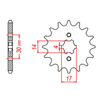 MTX 273 Steel Front Sprocket #428 (14T) (10-273-14)