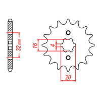 MTX 1550 Steel Front Sprocket #428