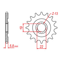 MTX 825 Steel Front Sprocket #520 (13T) (10-HQ7-13)