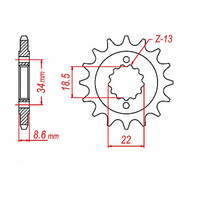 MTX 1908 Steel Front Sprocket #520