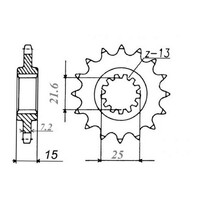 MTX 1515 Steel Front Sprocket #525 (15T) (10-228-15)