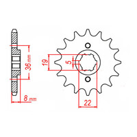 MTX 1336 Steel Front Sprocket #520 (14T) (10-KN5-14)