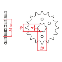 MTX 1263 Steel Front Sprocket #428