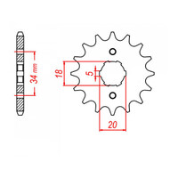 MTX 264 Steel Front Sprocket #428 (14T) (10-360-14)