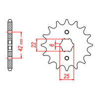 MTX 278 Steel Front Sprocket #530 (15T) (10-344-15)