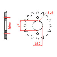 MTX 1256 Steel Front Sprocket #420