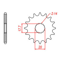 MTX 564 Steel Front Sprocket #520