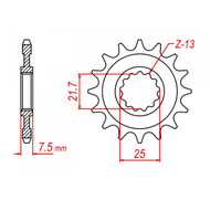 MTX 1536 Steel Front Sprocket #520