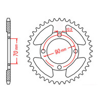 MTX 264 Steel Rear Sprocket #428 (45T) (11-Y2P-45)