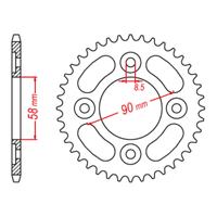 MTX 1212 Steel Rear Sprocket #428 (37T)