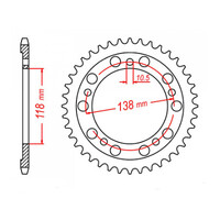 MTX 1314 Steel Rear Sprocket #525 (39T) (11-MV4-39)