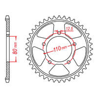 MTX 1331 Steel Rear Sprocket #525 (42T) (11-1331-42)