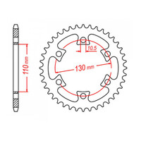 MTX 1421 Steel Rear Sprocket #530 (40T) (11-421-40)