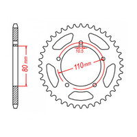 MTX 1075 Steel Rear Sprocket #520 (38T)