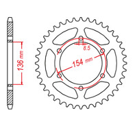 MTX 009 Steel Rear Sprocket #520 (47T) (11-BM9-47)