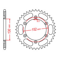 MTX 008 Steel Rear Sprocket #520 (48T) (11-BM8-48)