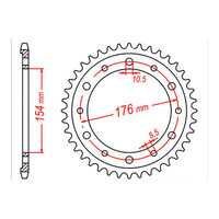 MTX 1340 Steel Rear Sprocket #530