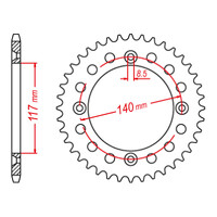 MTX 831 Steel Rear Sprocket #428