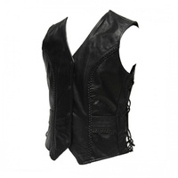 Shark Mens Leather Braided Vest